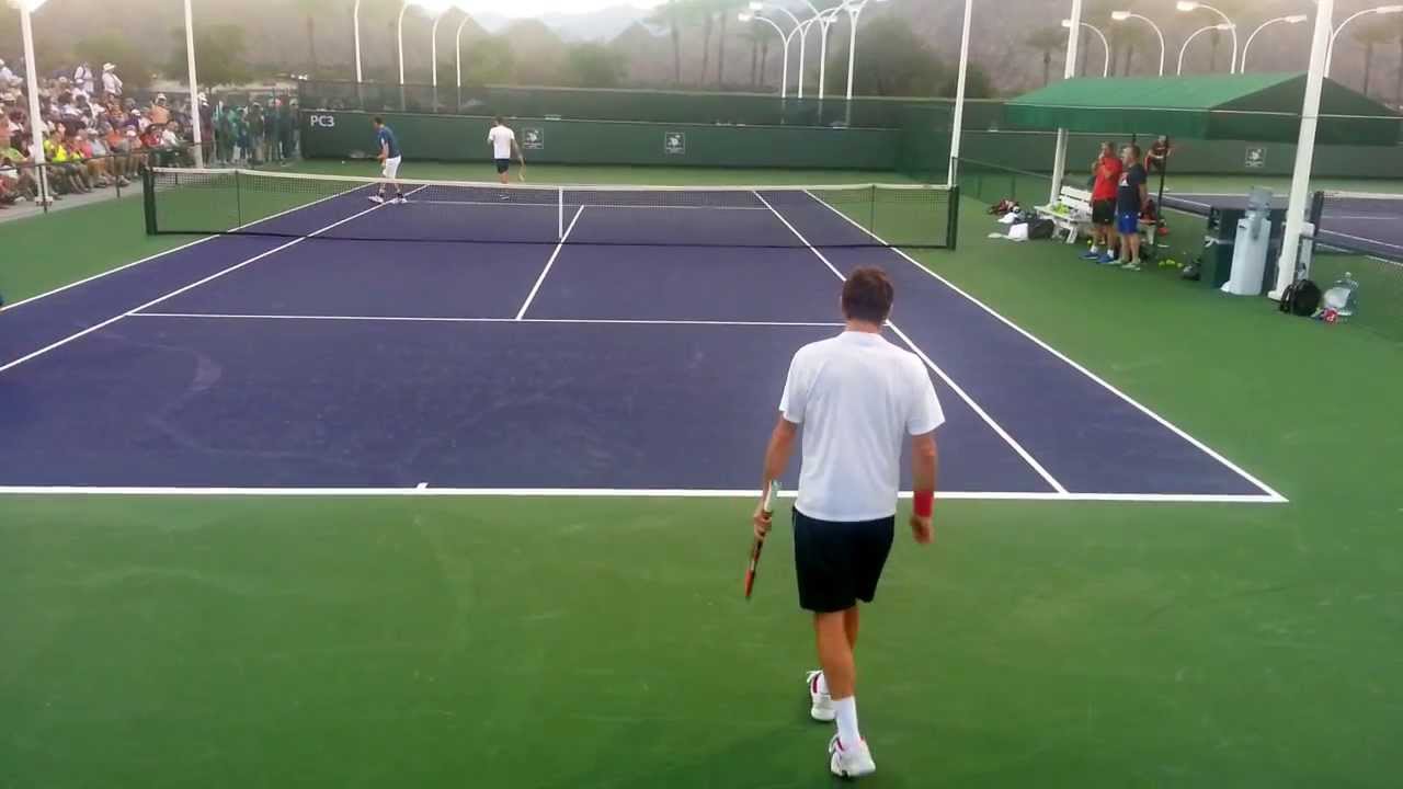 BNP Indian Wells 2014 Murray & Wawrinka Practice part II
