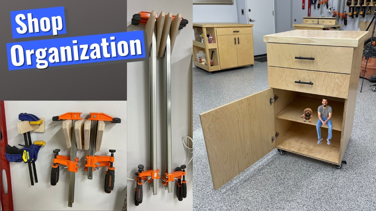 Shop Organization // Clamp Storage and Mobile Cabinet