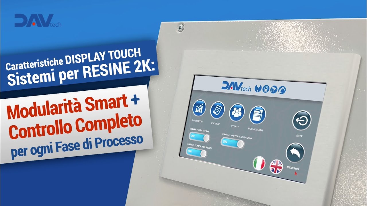 Sistemi per resine 2K - Caratteristiche Display touch