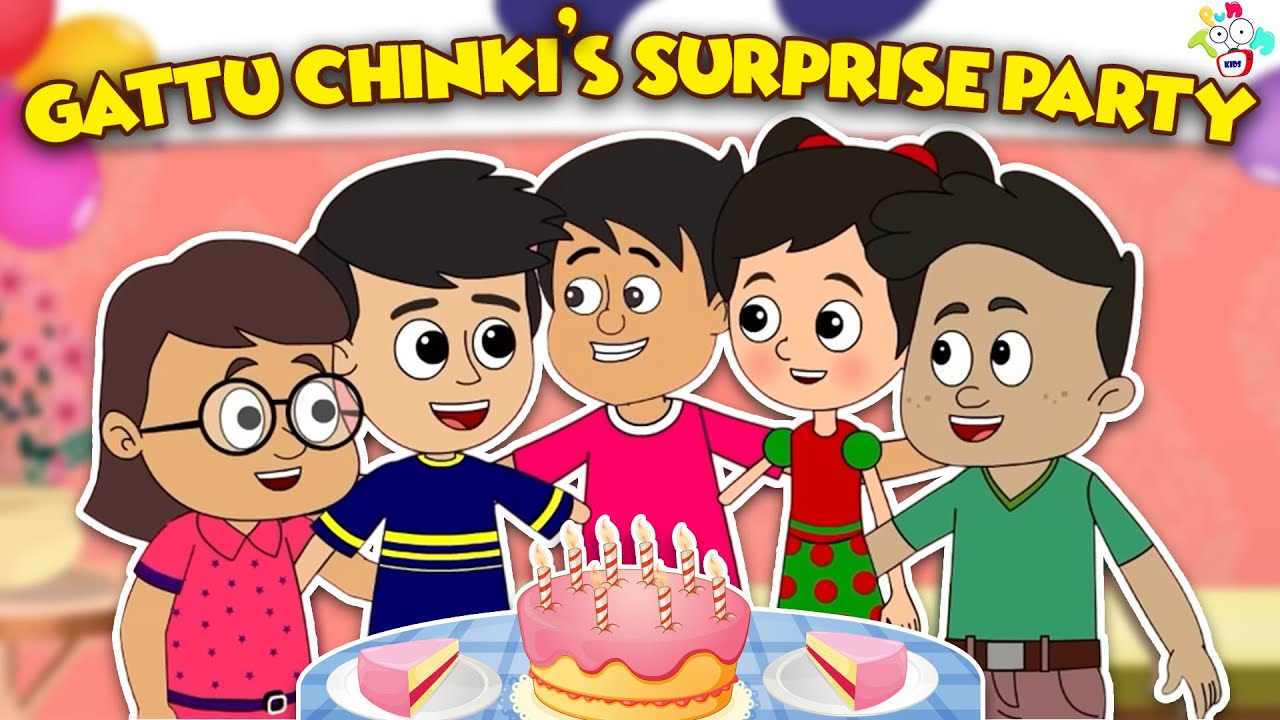 Gattu Chinki’s Surprise Party | Animated Stories | English Cartoon | Moral Stories | PunToon Kids