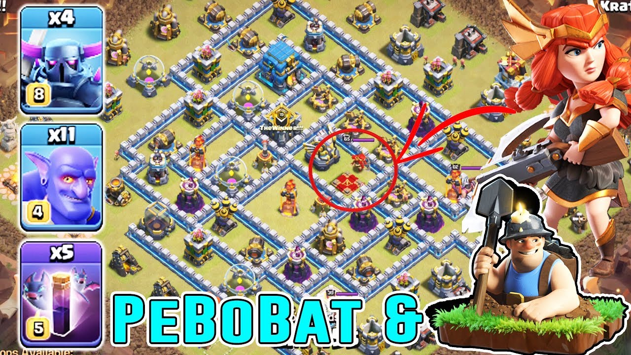 The Last CWL! Pekka BoBat & QW+Miners Raid TH12 3-Star ( Clash of Clans )