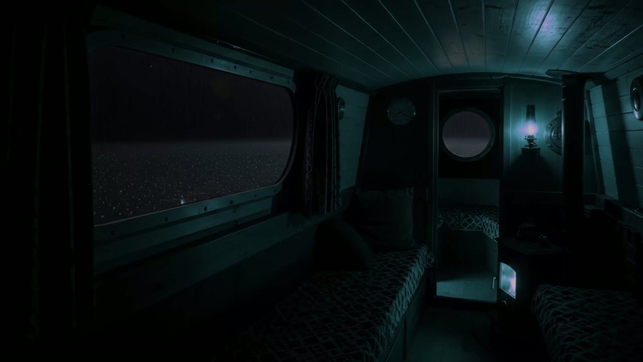 Sleeping in a Cozy Boat Cabin ⚓ Heavy Rain & Gentle Waves Rocking You to Sleep