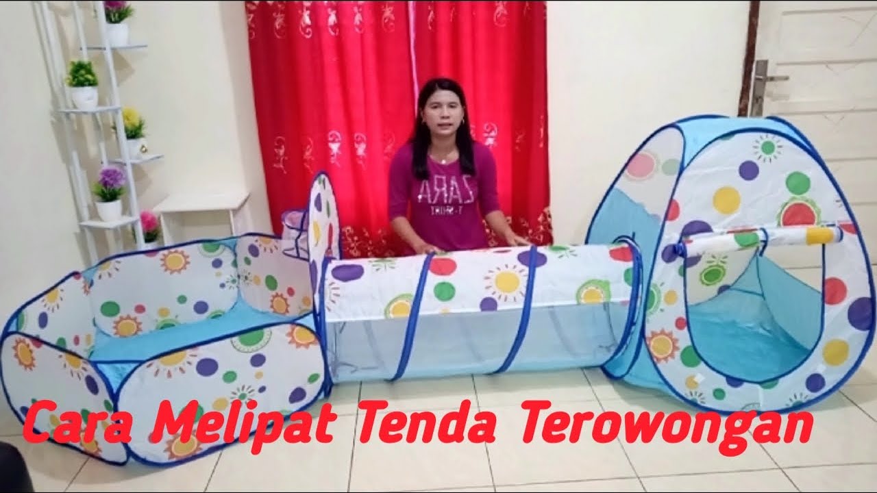 Cara Melipat Tenda Terowongan Anak || Cara melipat Tenda Bermain Anak
