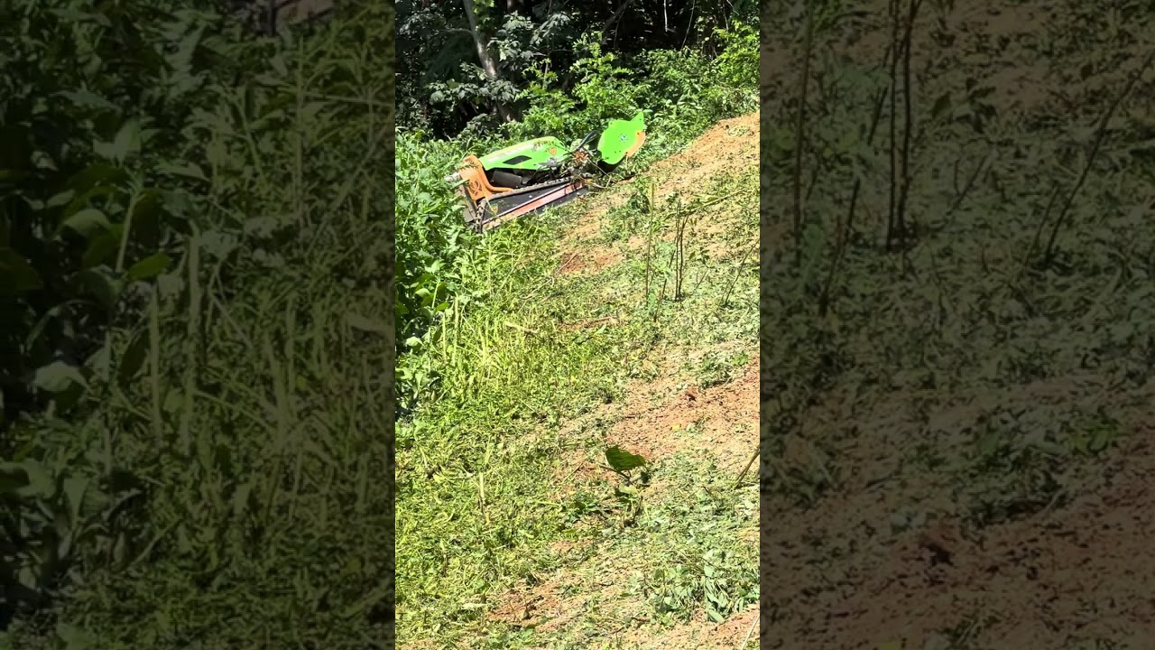 Green Climber LV300 cutting high grass on a 45 degree angle