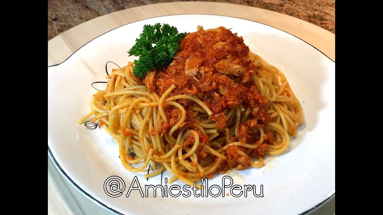 TALLARINES CON ATUN   DELICIOSO