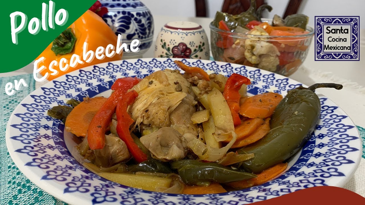 Pollo en Escabeche con Chiles en Vinagre Caseros. RECETA Fácil y Deliciosa.