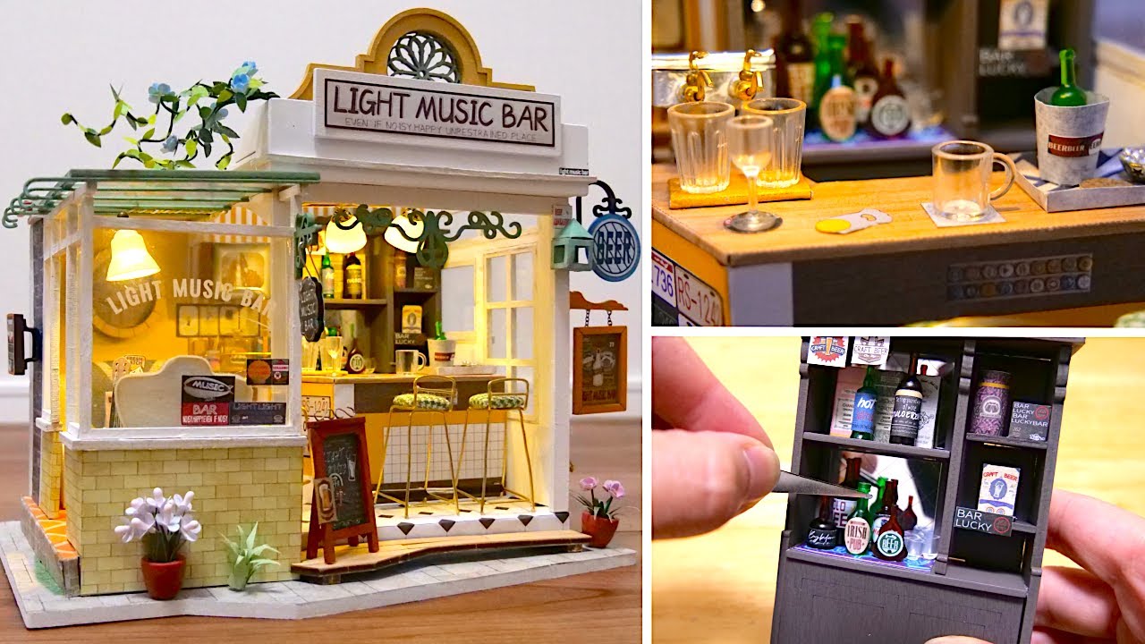 Miniature Dollhouse Kit | Light Music Bar - Robotime