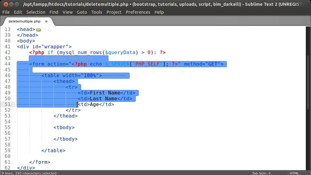 PHP Tutorials: Delete Multiple Records.