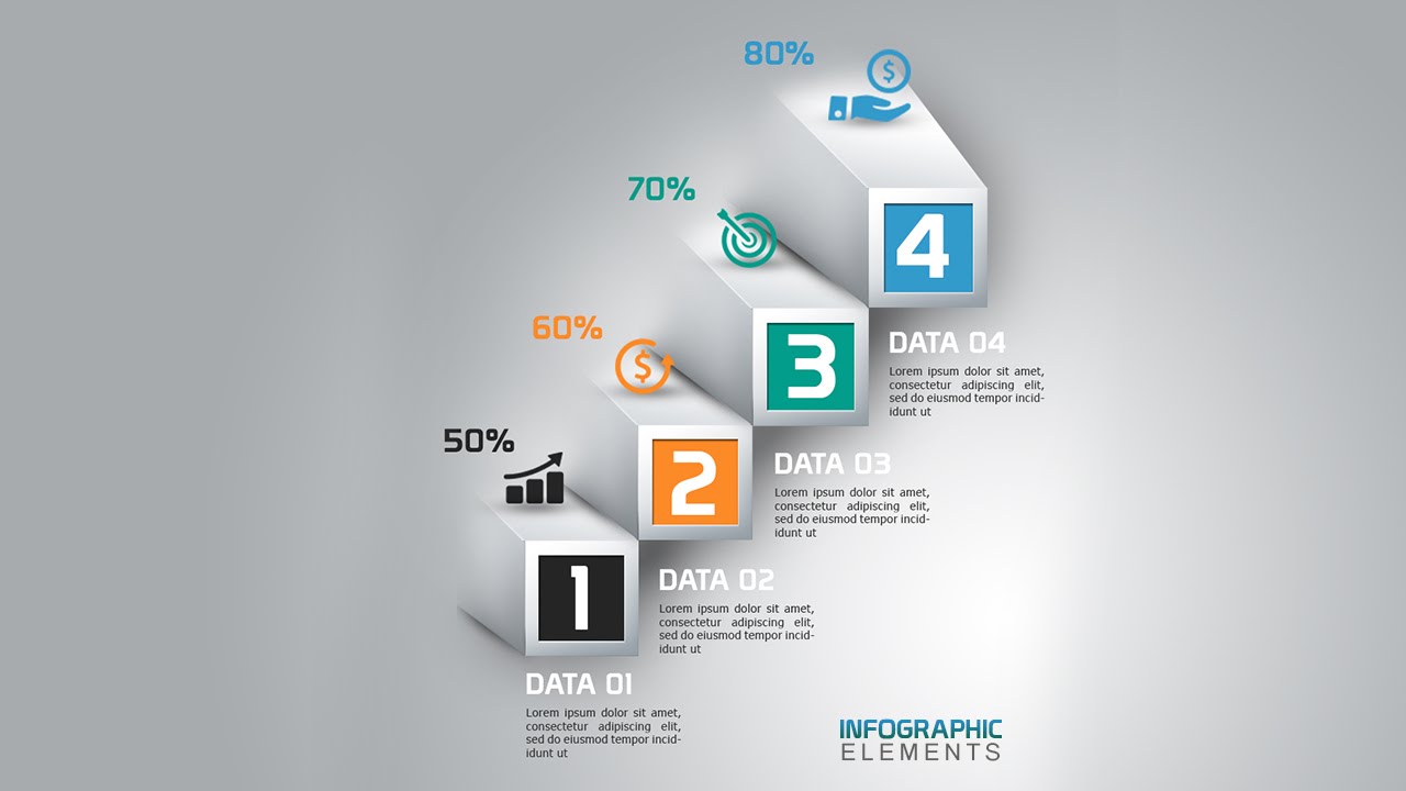 How To Create 3D Abstract Bar Chart Infographic In Photoshop