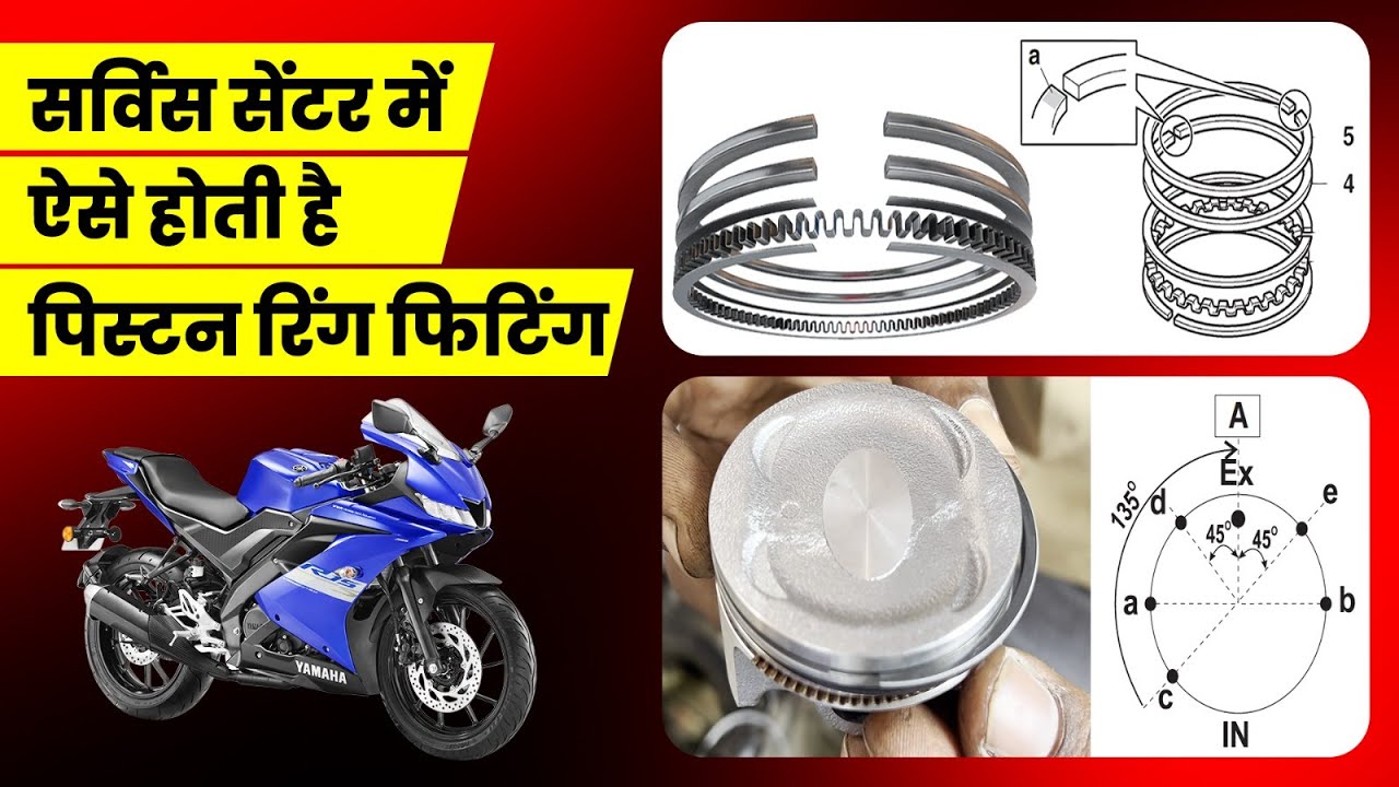 सर्विस सेंटर में ऐसे होती है पिस्टन रिंग फिटिंग। YAMAHA R15 V3 Piston Ring Fitting 