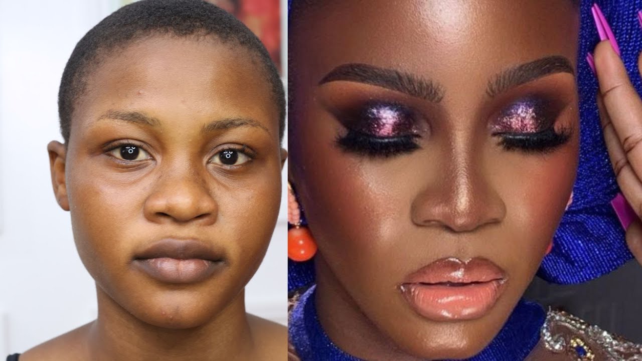 VIRAL🔥 TRANSFORMATION😱 BRIDAL HAIR AND MAKEUP TRANSFORMATION 😍 BRIDAL UPDO| WOC MAKEUP