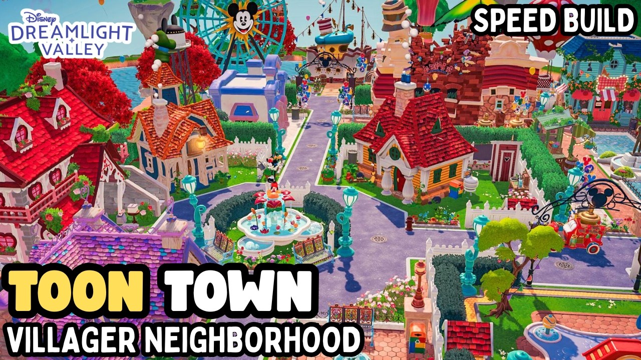 TOON TOWN VILLAGER NEIGHBORHOOD & DOG PARK,SHOPPING STREET~SPEED BUILD~DISNEY DREAMLIGHT VALLEY