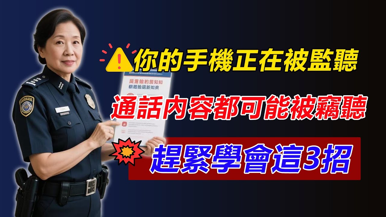 你的手機正在被監聽！別懷疑，你跟家人的通話內容都可能被竊聽！立刻學會這3招，保護你的通話隱私！#手機監聽 #通話竊聽 #手機安全 #資訊安全 #駭客 #詐騙 #個資外洩 #手機設定 #網路安全