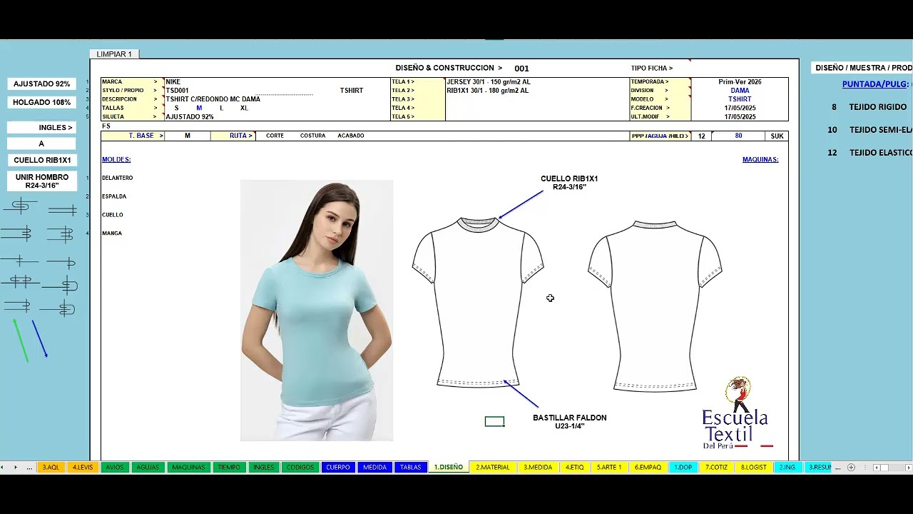 FICHA TECNICA TEXTIL CONFECCION con INTELIGENCIA ARTIFICIAL
