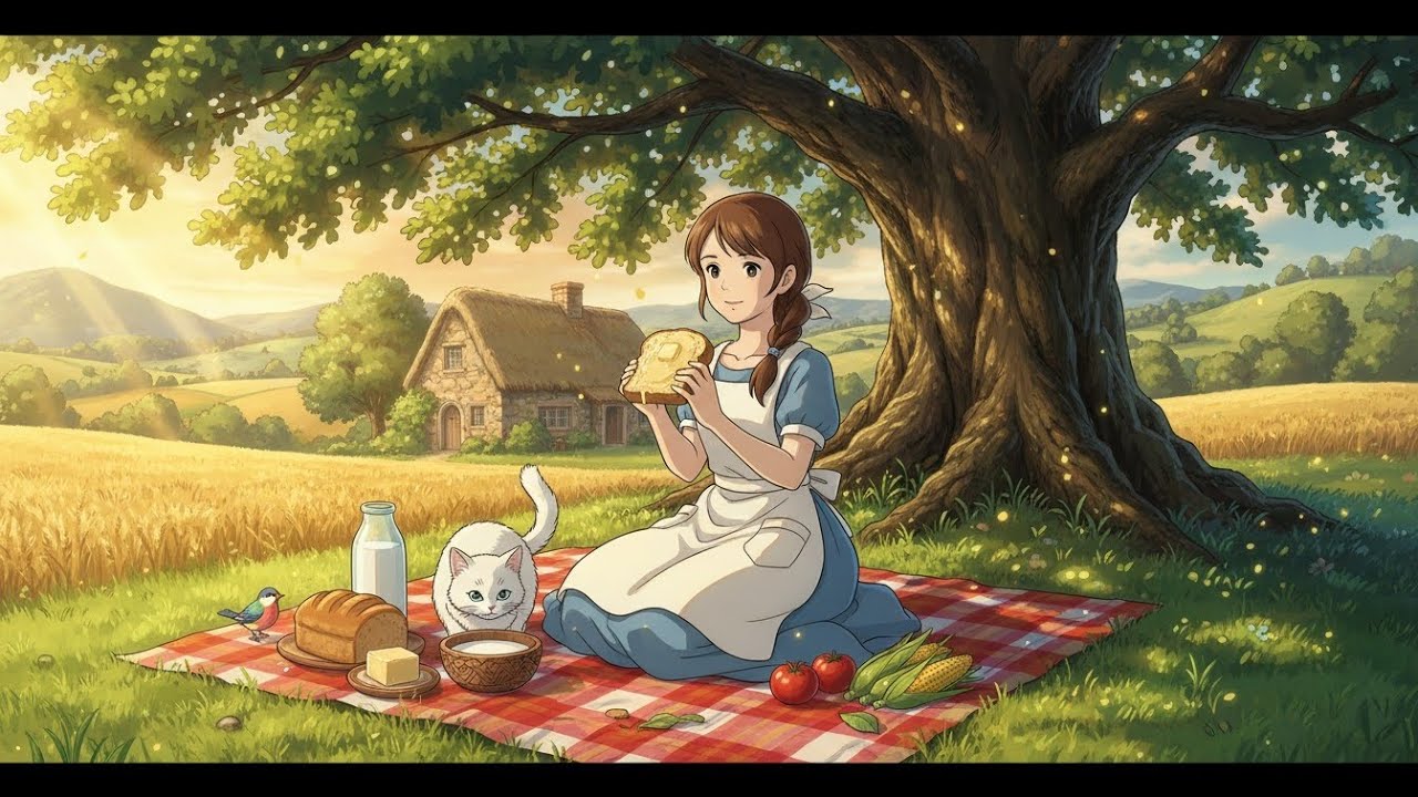 Cozy Farm Life Story | From Milking the Cow to Fresh Bread Lunch 🥛🍞 | Ghibli Inspired Animation
