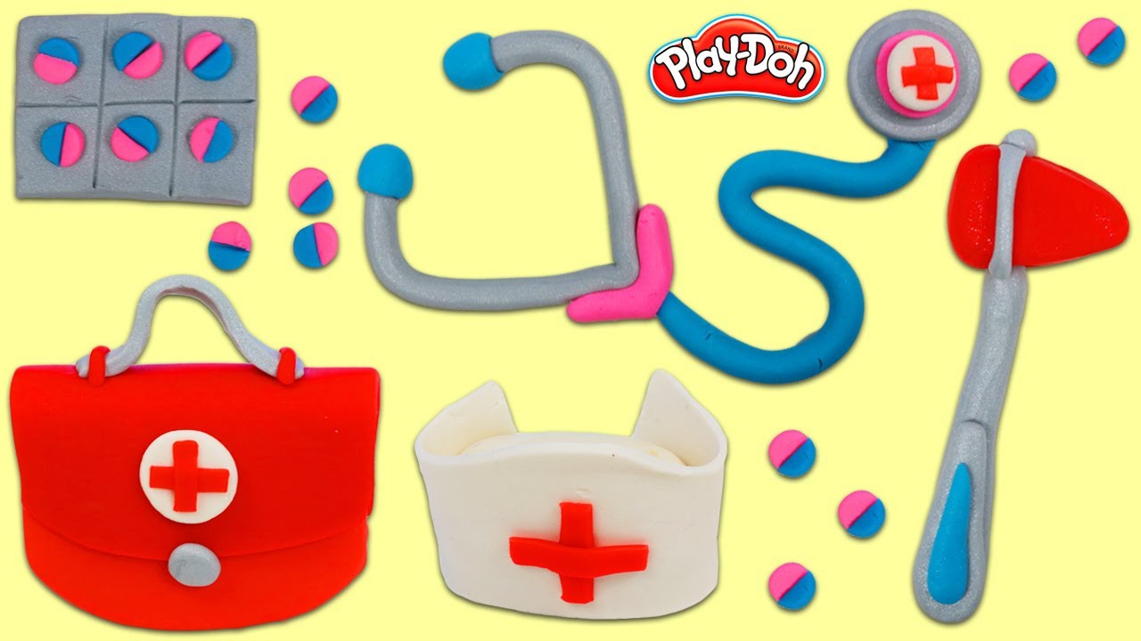 How to Make Pretend Play Doh Doctor Toy Hospital Tools & Medicine!
