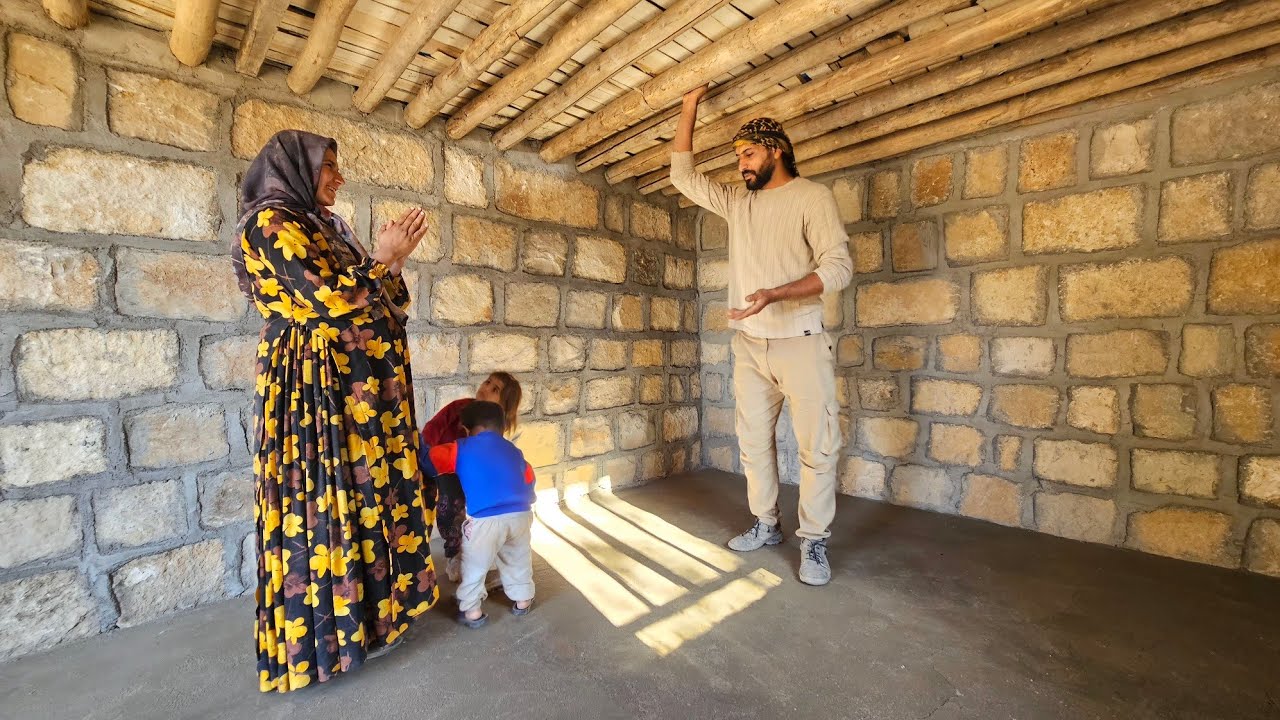 The stonemason built a stone house for Fatima and her children.