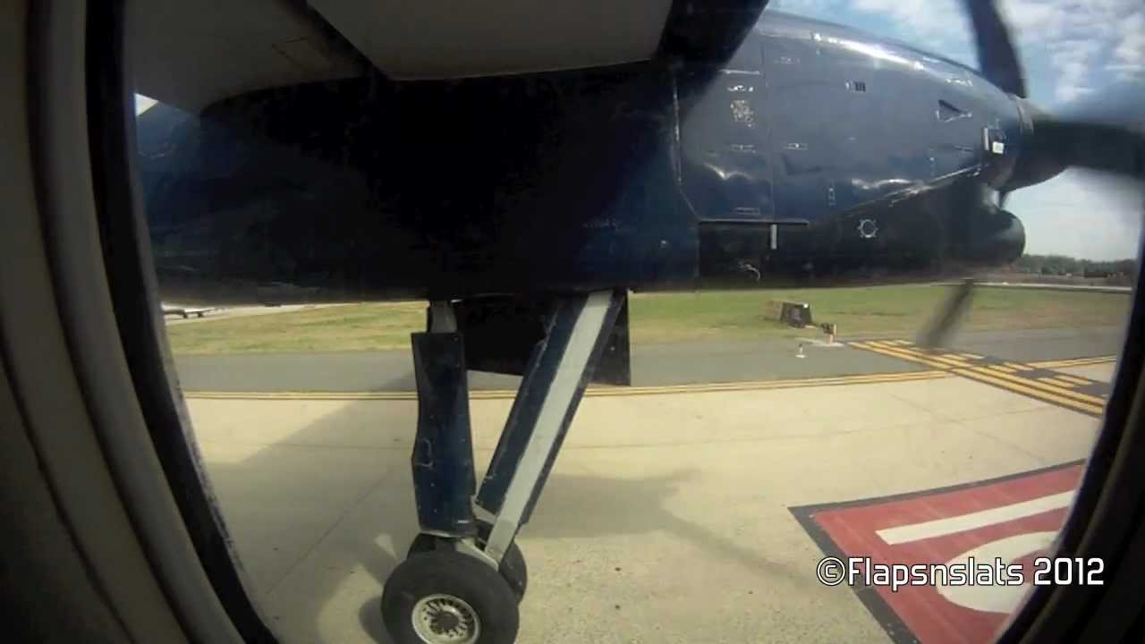 U.S. Airways de Havilland Dash 8-100 Takeoff Charlotte | GoPro HD