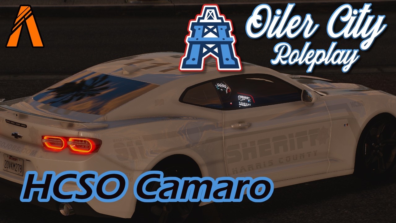 В реалистичной игре FiveM на техасском сервере HCSO Camaro догоняет Durango.