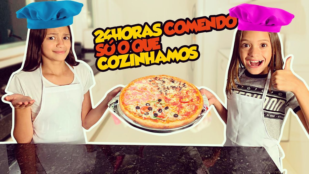 24 HORAS SÓ COMENDO COMIDAS QUE NOS COZINHAMOS - MILLENA E MANU MAIA