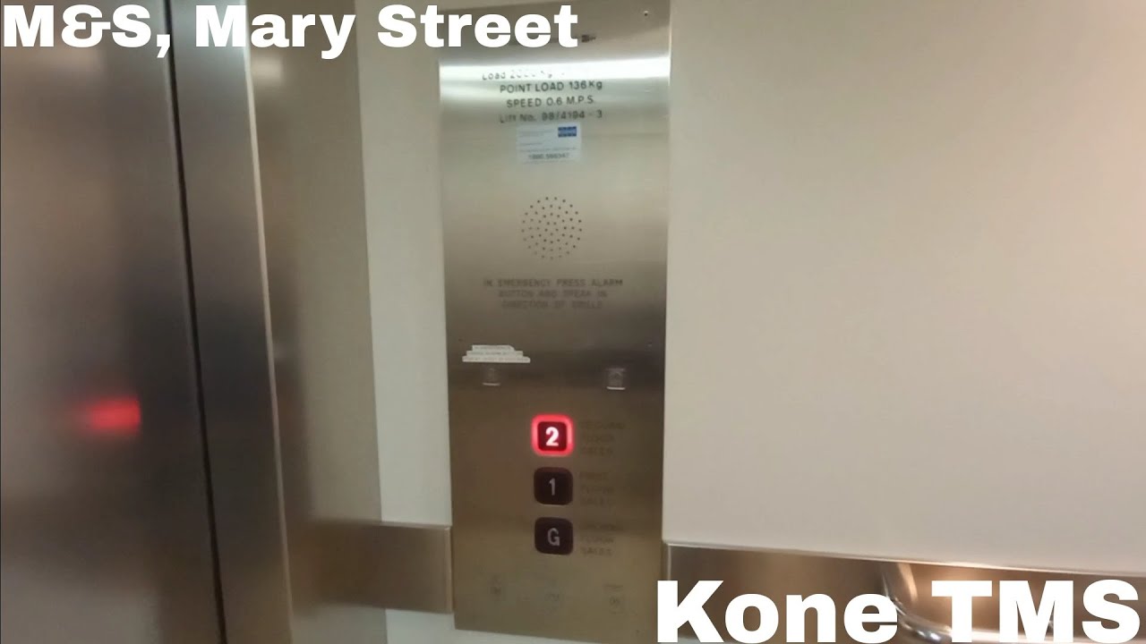 [NOW MODERNIZED] IL/Kone TMS traction lifts at M&S, Dublin, Ireland
