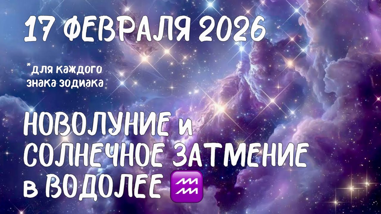 НОВОЛУНИЕ и СОЛНЕЧНОЕ ЗАТМЕНИЕ В ВОДОЛЕЕ 2026 ✨ПРОГНОЗ на 17 ФЕВРАЛЯ || 8-я НЕДЕЛЯ 2026✨Выпуск 391