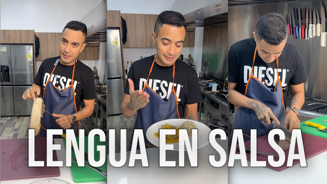 Lengua en salsa preparada por Jhon Alex Castaño