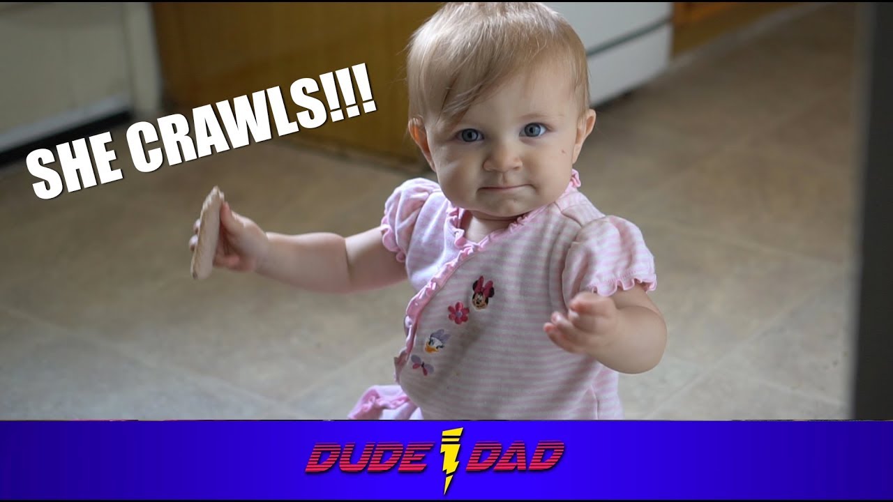 Cute baby girl learned to army crawl!