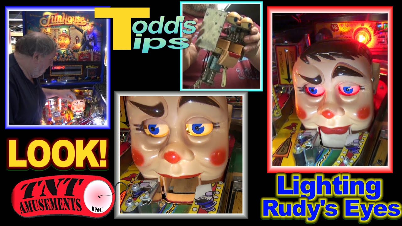 #1753 Light RUDY'S EYES in Williams FUNHOUSE Pinball--Todd's Tips - TNT Amusements