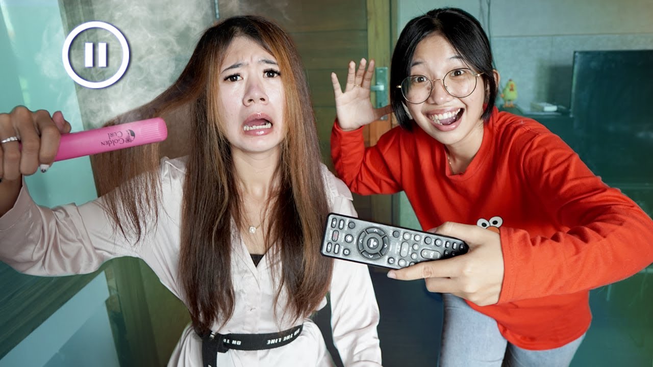 PAUSE CHALLENGE PART 4!! IDE SANGAT BURUK, BIKIN RAMBUT KAK VINA KEBAKAR!!