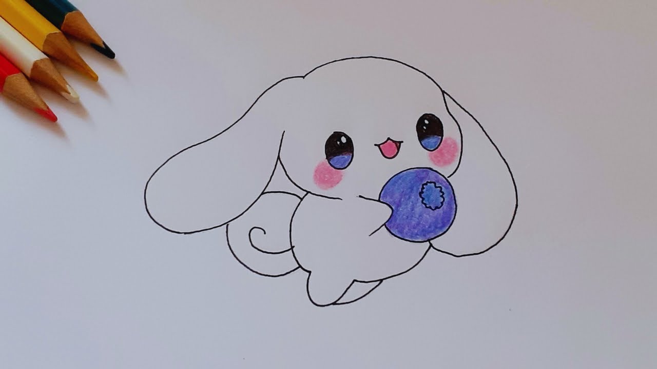 How to draw cinnamoroll easy with blueberries||sanrio charmmy kitty