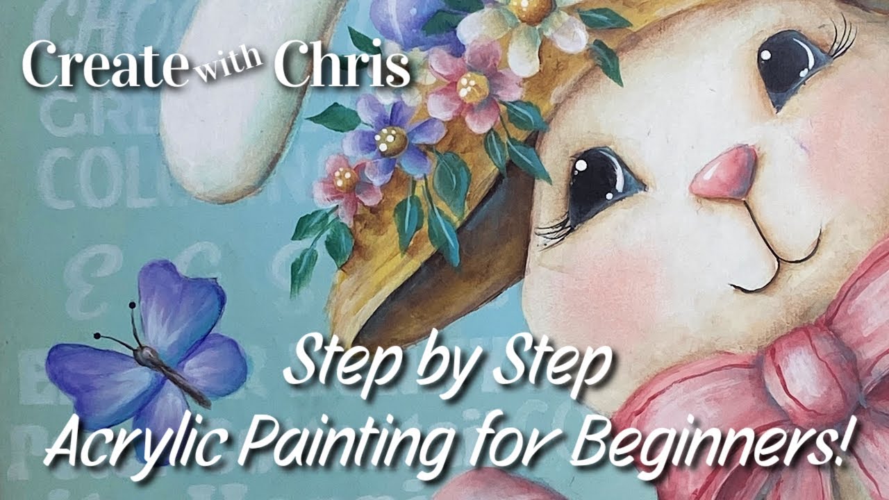 Spring Bunny Acrylic Painting Tutorial for Beginnersby Chris Haughey