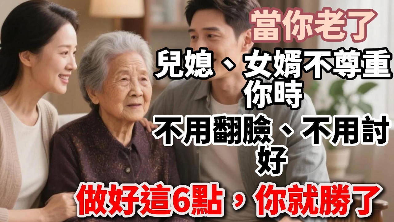 當你老了，兒媳、女婿不尊重你時，不用翻臉、不用討好，做好這6點，你就勝了！【陽光晚年】#晚年生活 #家庭關係 #人生智慧 #兒媳 #女婿 #尊重 #退休生活 #情感故事