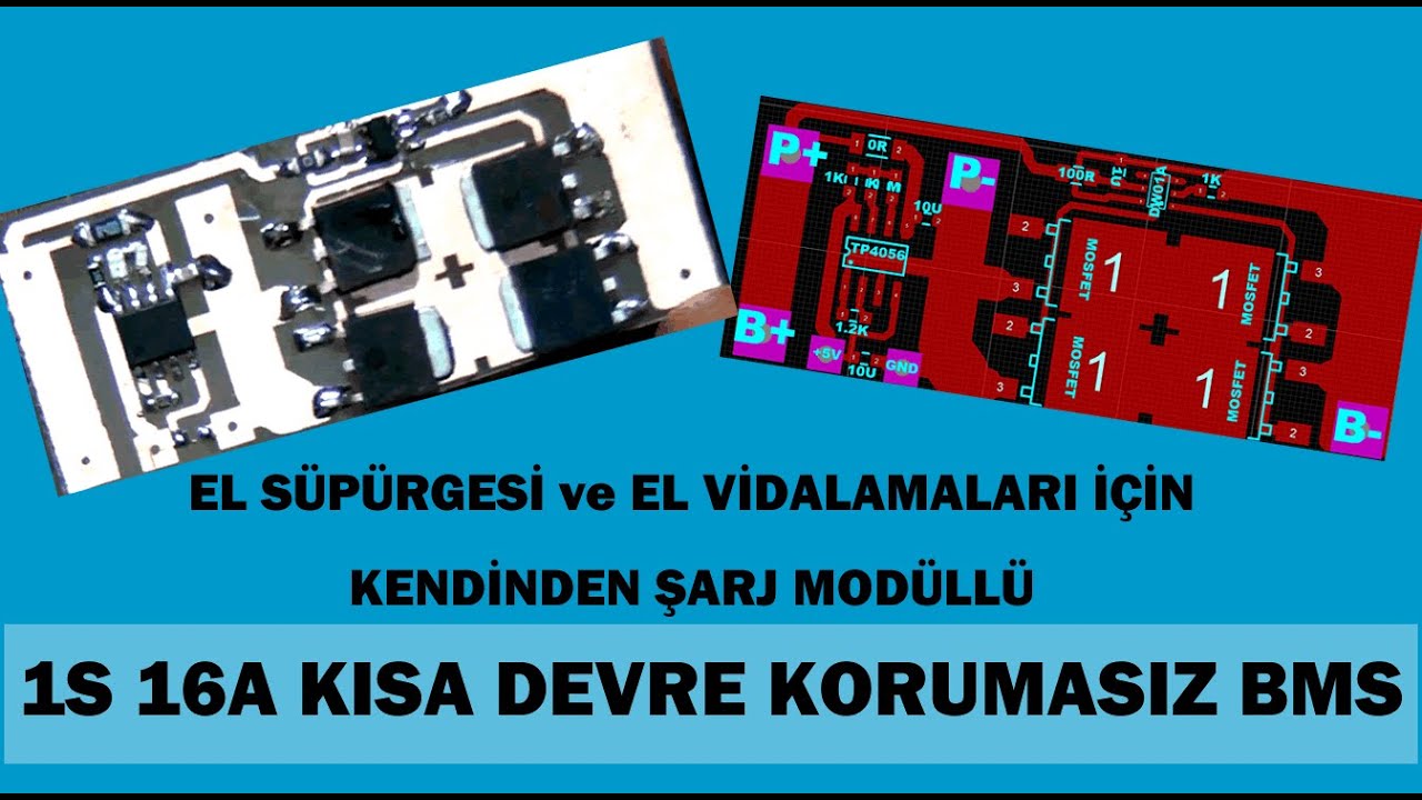 1S BMS VERSİYON :2 16A ŞARJ MODÜLÜ ÜZERİNDE