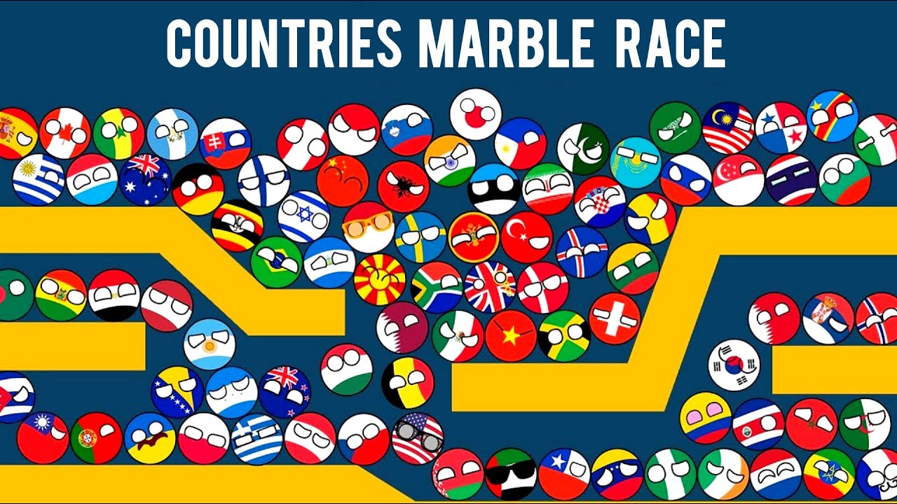 21 Countries Marble Race In Algodoo