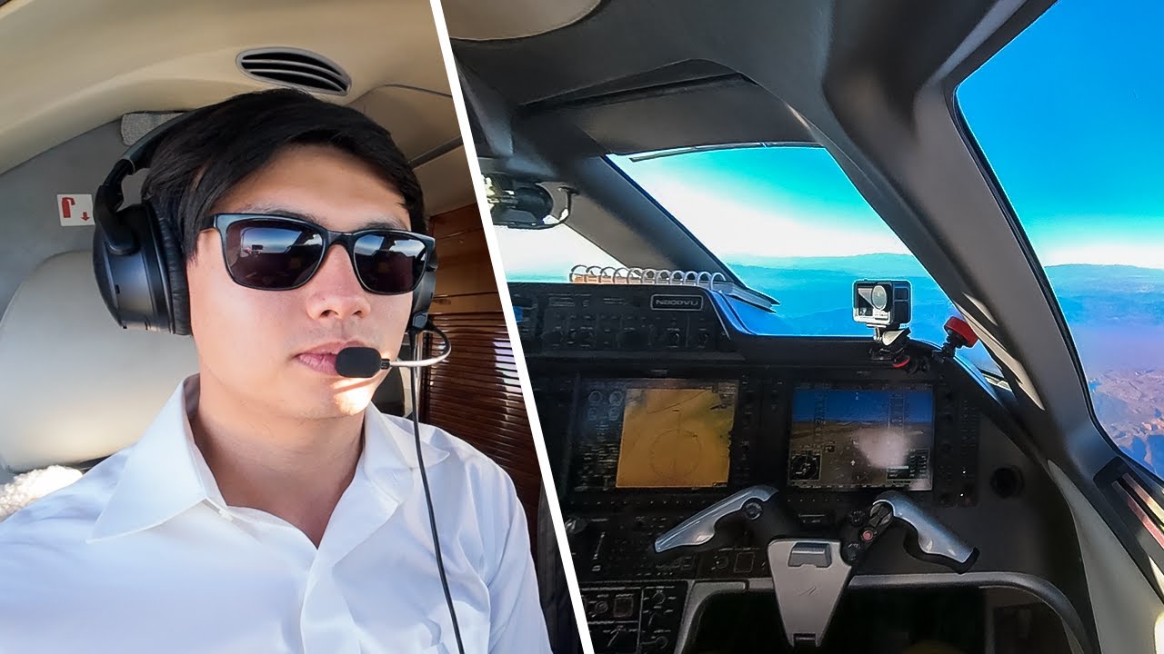 Private Jet Cockpit Flight in Phenom 300 - with ATC Radio