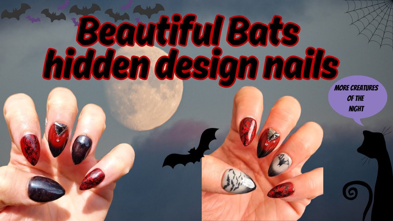 Beautiful Bats HIDDEN DESIGN nails! @bornprettyofficial