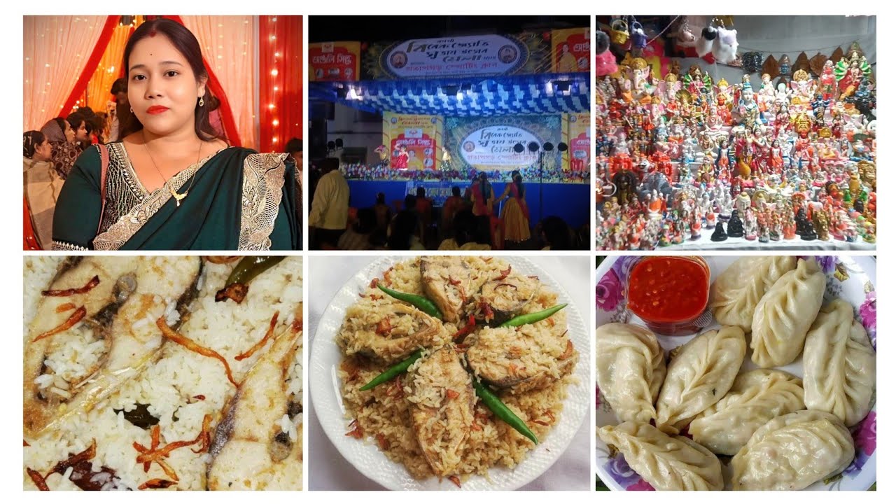 Sunday special😋 এই প্রথম ইলিশ বিরিয়ানি রান্না করলাম। সন্ধ্যায় মেলা দেখতে গেলাম গিয়ে Momo 😊 খেলাম 