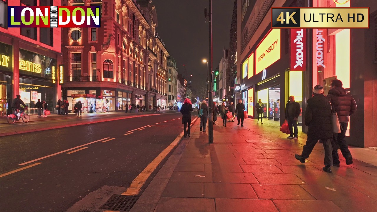 London Night Walk March 2026 🇬🇧 Oxford Circus Night Tour | 4K60