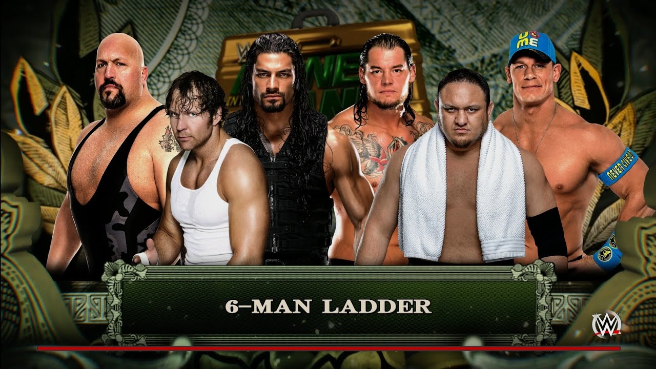 Reigns Vs Ambrose Vs Cena Vs Big Show Vs Joe Vs Baron - 6 Man MITB LADDER MATCH | WWE 2k16 