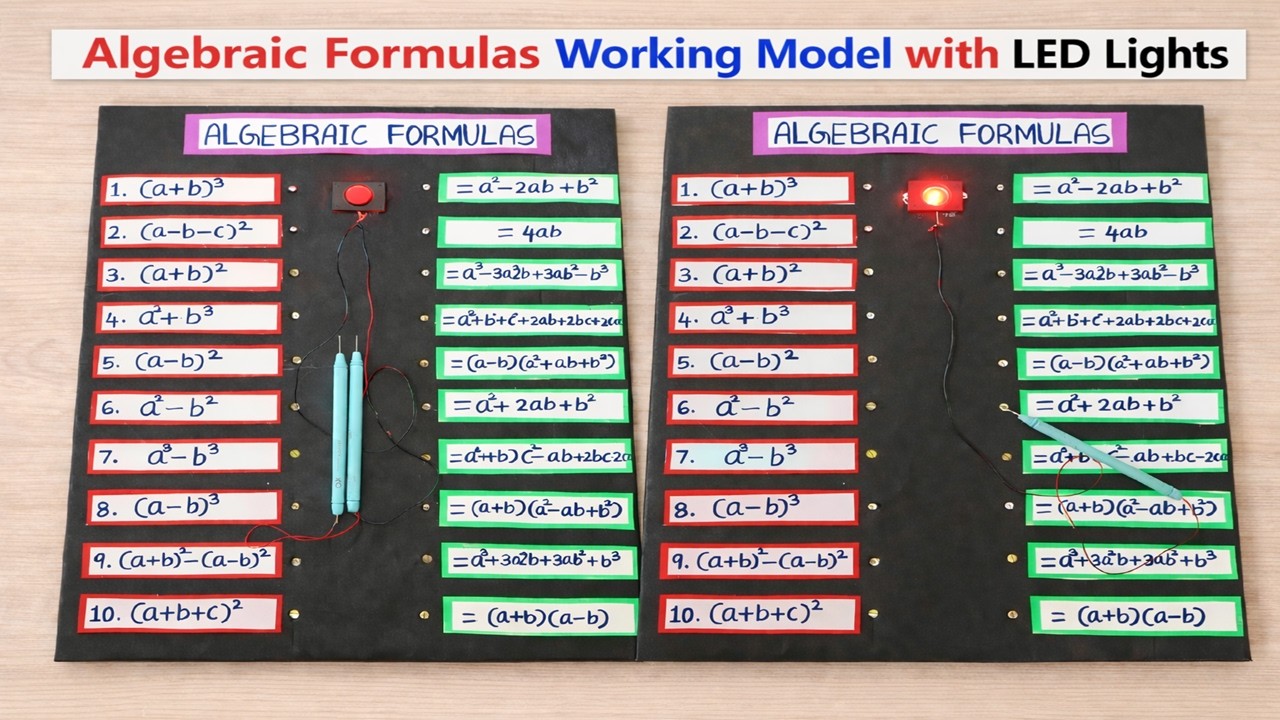 How to Make Algebraic Expressions Model | LED Light Maths Project Idea | howtofunda