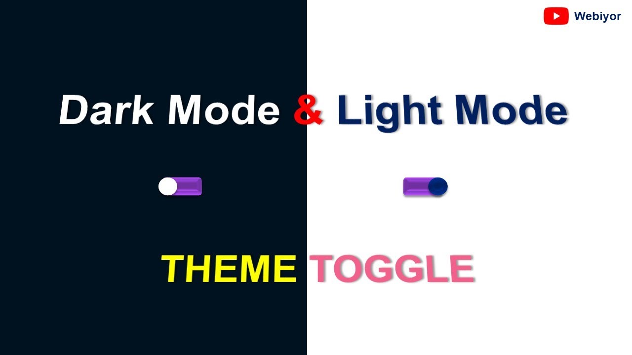 Dark & Light Mode Themes 2022 | Themes for Your Website Toggle Button - Using HTML, CSS & JAVASCRIPT
