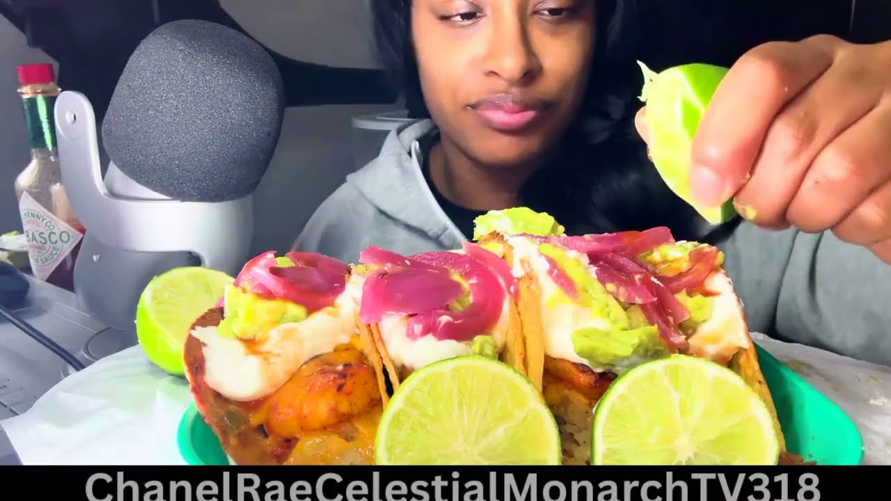 ASMR EATING SHRIMP CRUNCHY TACOS SUPREME STYLE ASMR MUKBANG 먹방 EATING SHOW