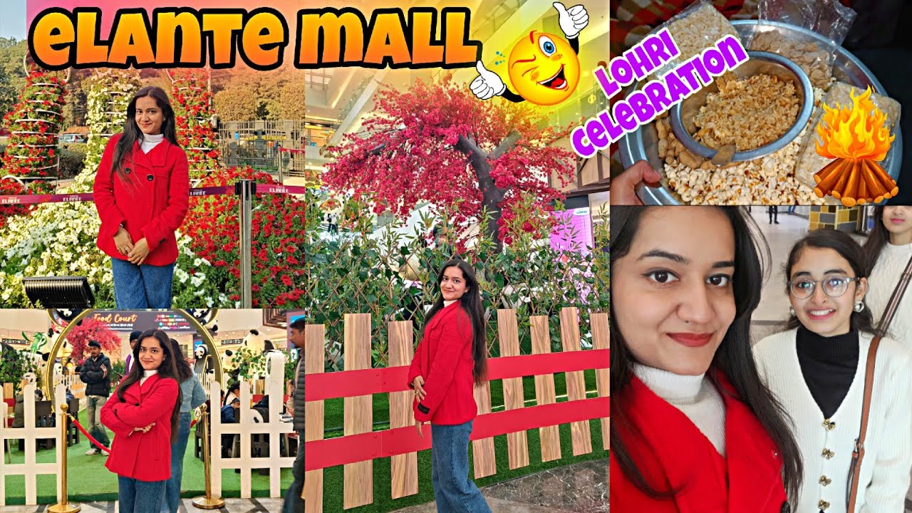 Went to ELANTE Mall 😍// kuch iss trh celebrate kri LOHRI 🔥#vlog #elantemall