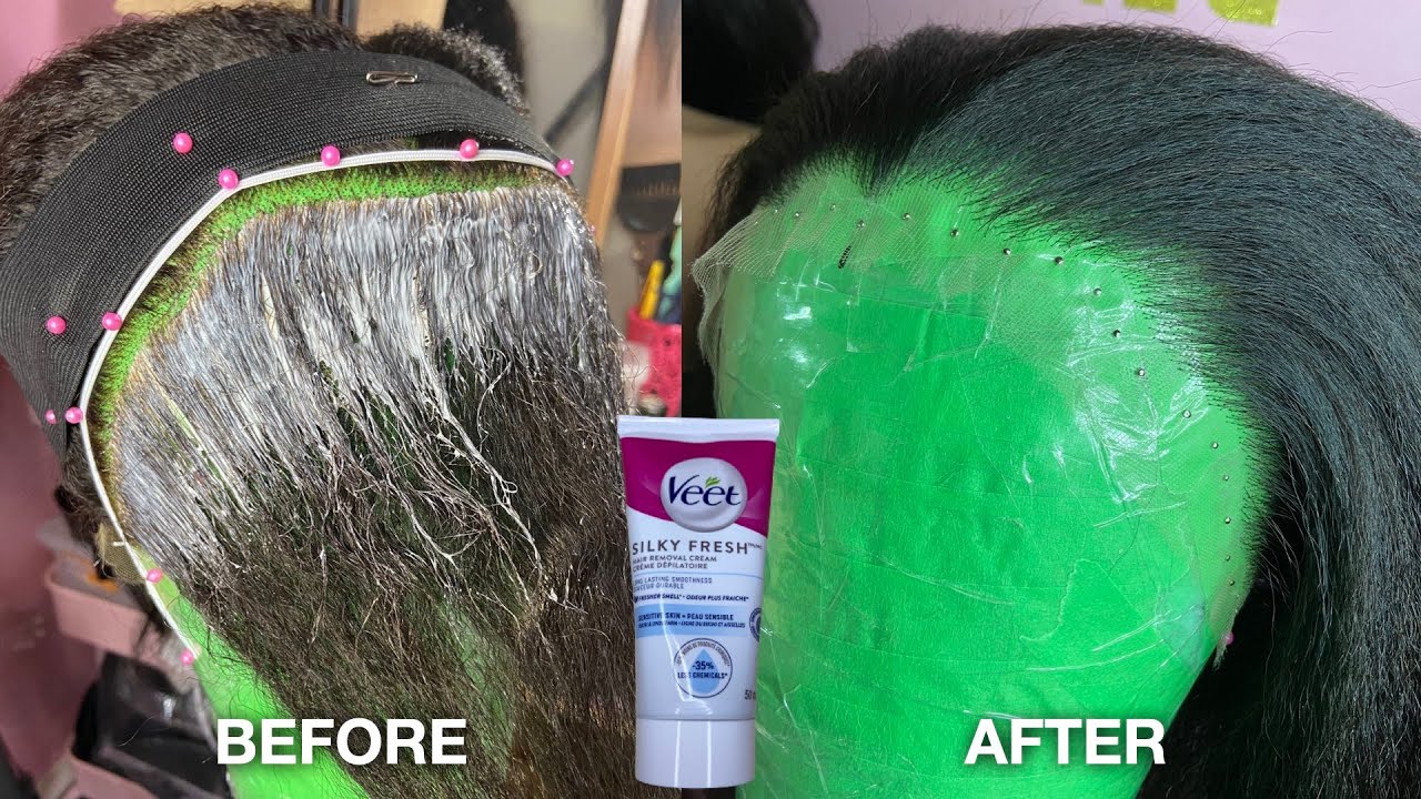 Customized Lace Frontal Using Hair Removal Cream!