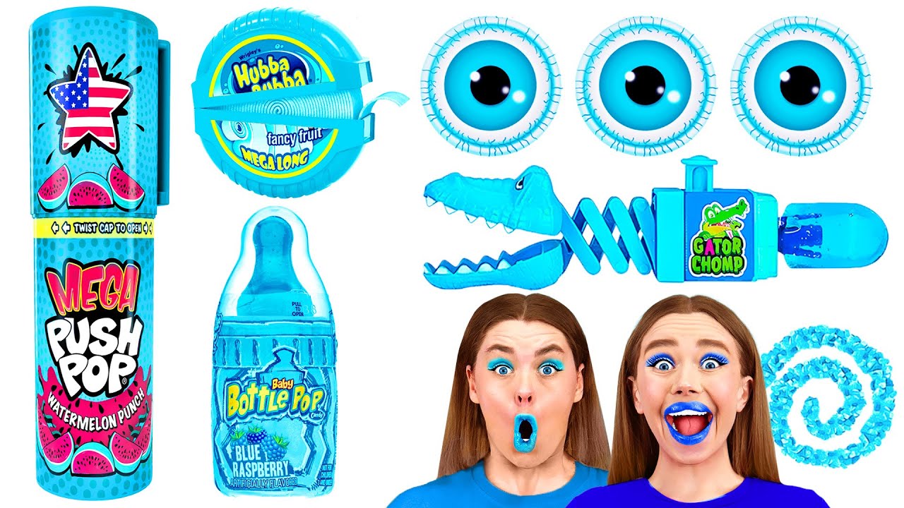 Blue Food Challenge | Funny Food Challenges by BaRaFun Gold