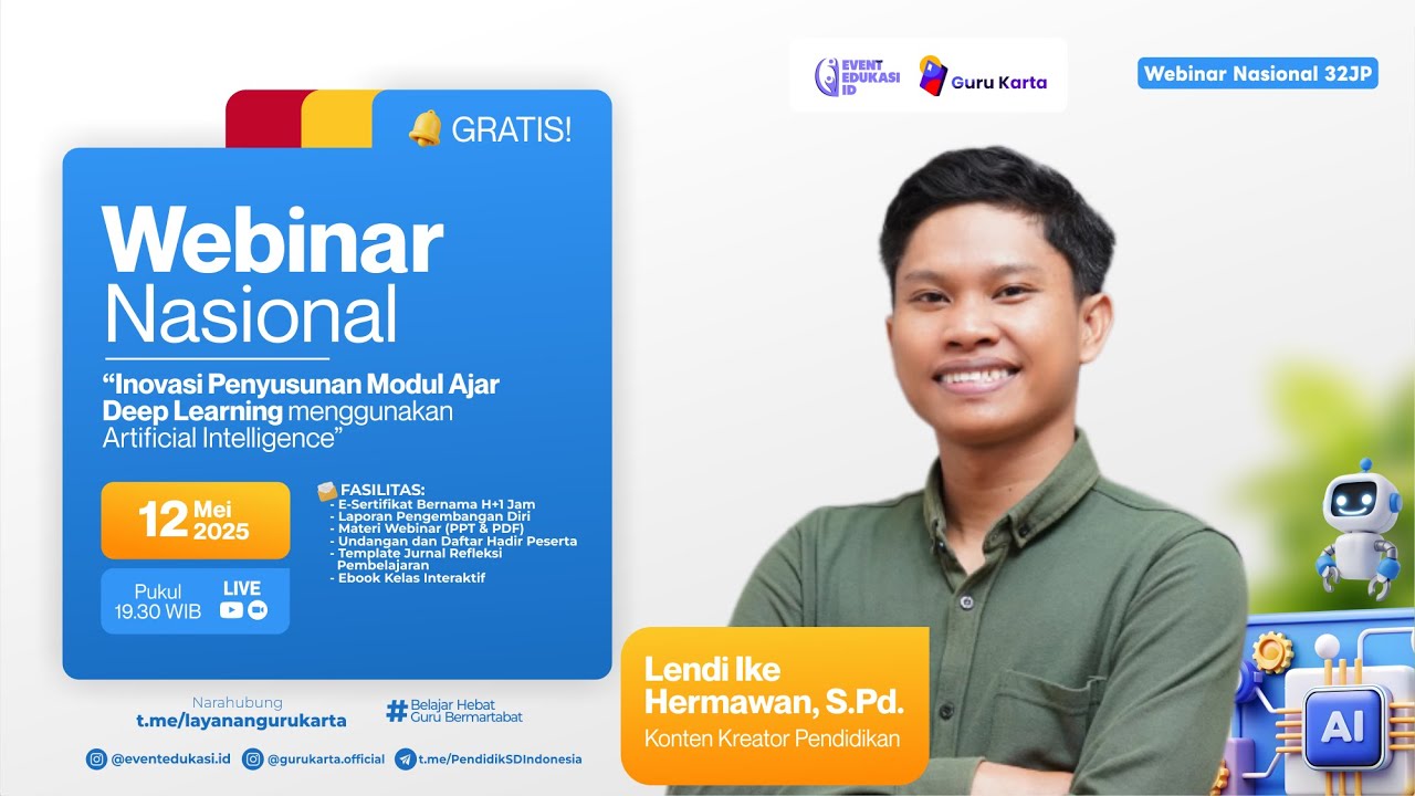 H1 : Webinar Inovasi Penyusunan Modul Ajar Deep Learning menggunakan Artificial Intelligence