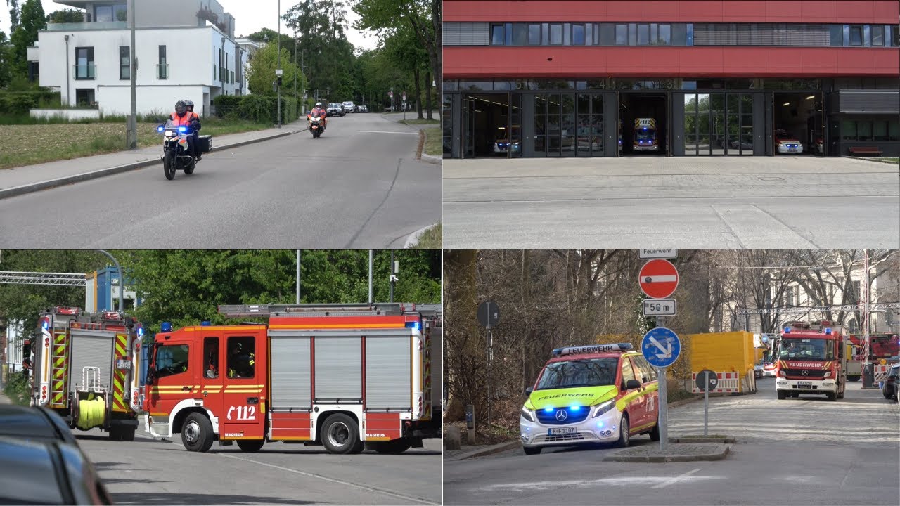 [2x KRad, Doppel HLF] Zusammenschnitt Einsatzfahrten München