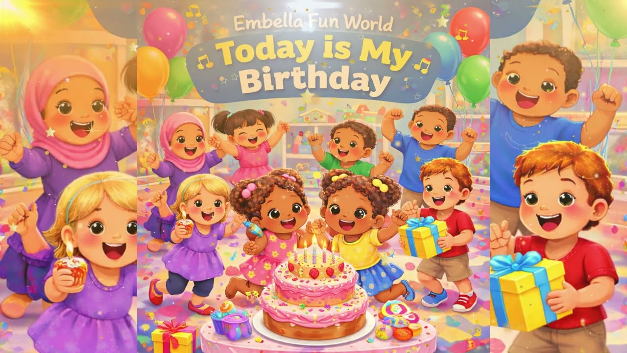Happy Song for Kids 🌈 Today Is My Birthday! | Embella Fun World