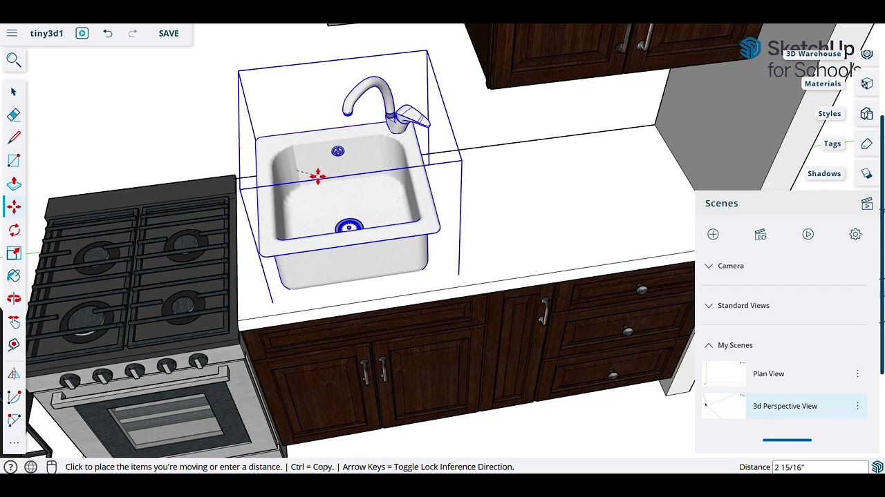 Sketchup for Schools - Adding a kitchen countertop.